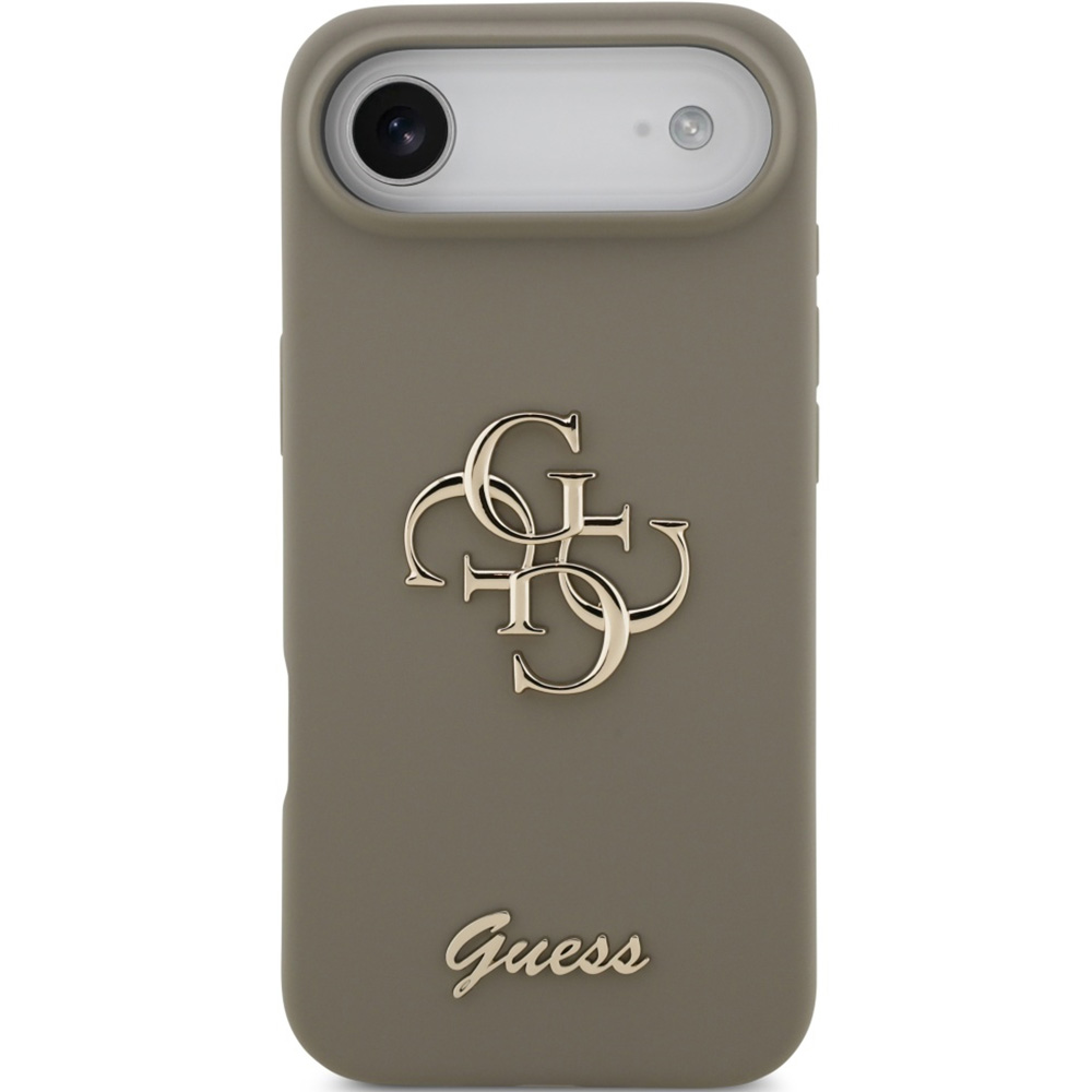 Etui Guess Hardcase Silicone Big 4G Script do iPhone Air, brązowe